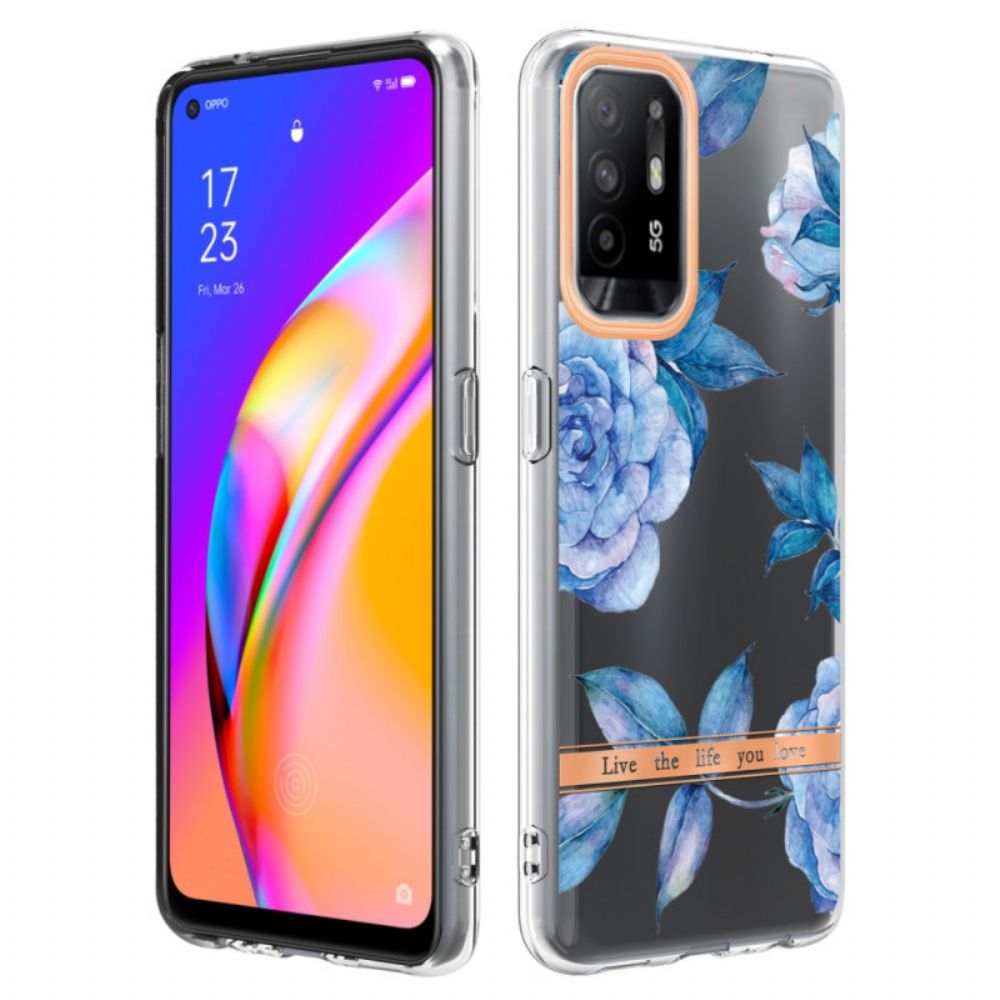 Telefoonhoesje voor Oppo A94 5G Naadloze Pioenroos Bloemen