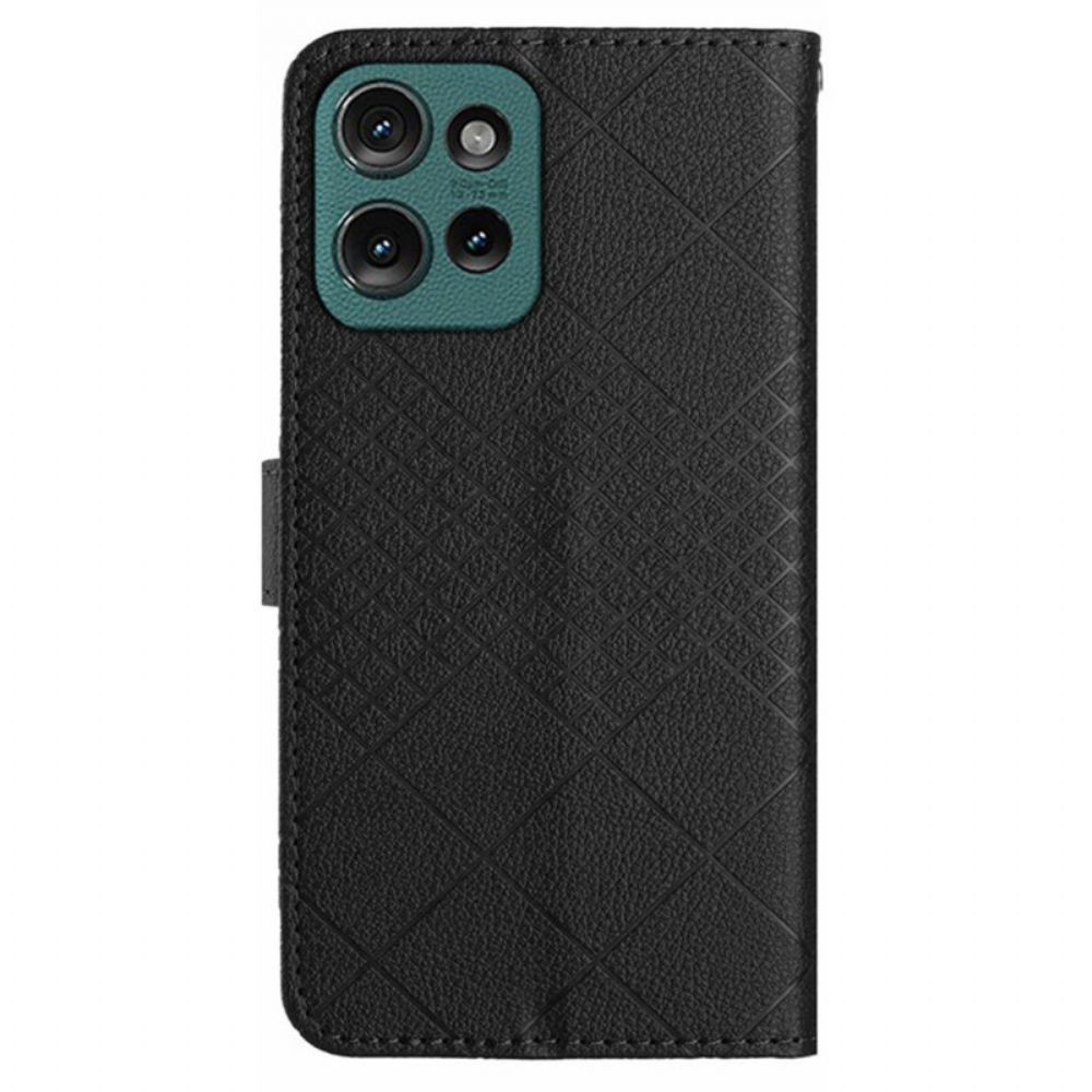 Flip Case Leren Motorola Edge 50 Neo Diamanten