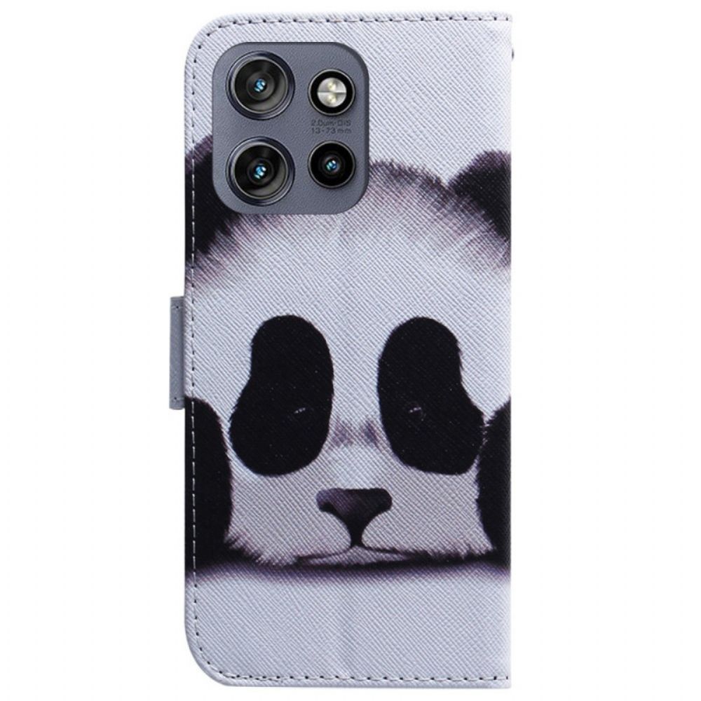 Leren Hoesje Motorola Edge 50 Neo Panda Bescherming Hoesje