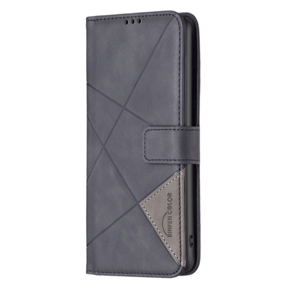 Leren Hoesje Voor Motorola Edge 50 Neo Binfen Kleur Geometrisch Patroon