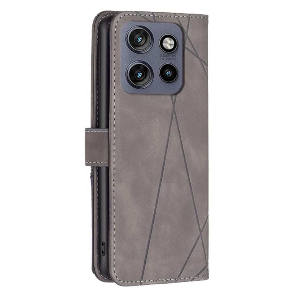 Leren Hoesje Voor Motorola Edge 50 Neo Binfen Kleur Geometrisch Patroon