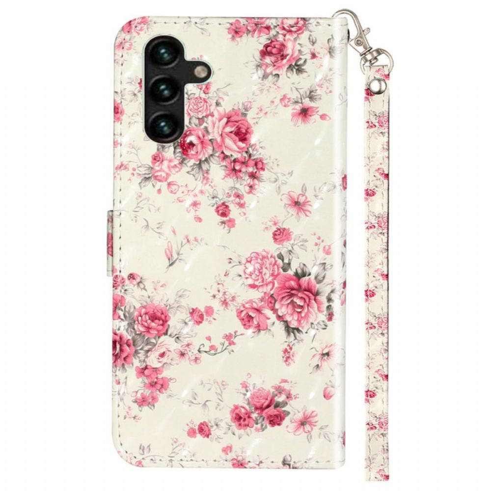 Bescherming Hoesje Samsung Galaxy S24 Fe Vintage Rozen Met Riempje