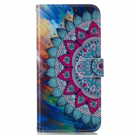 Flip Case Leren Samsung Galaxy S24 Fe Mandalapatroon