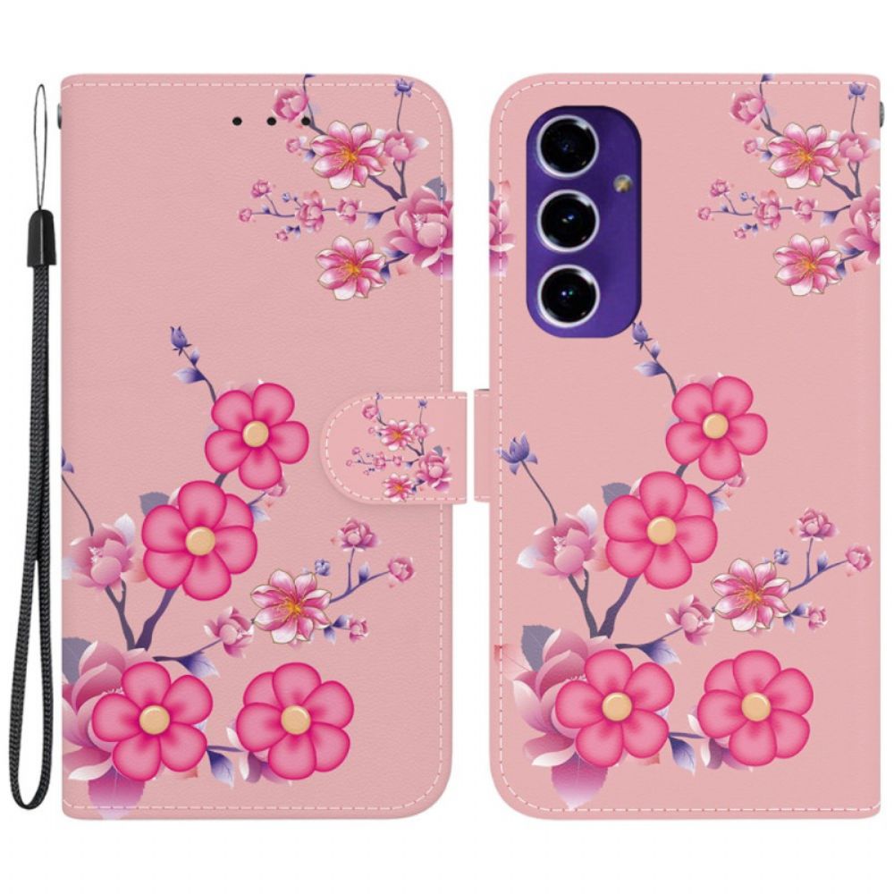 Flip Case Leren Samsung Galaxy S24 Fe Sakura-band