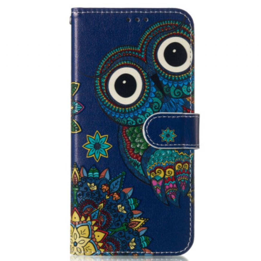 Folio-hoesje Samsung Galaxy S24 Fe Telefoonhoesje Blauwe Uil