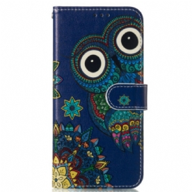 Folio-hoesje Samsung Galaxy S24 Fe Telefoonhoesje Blauwe Uil