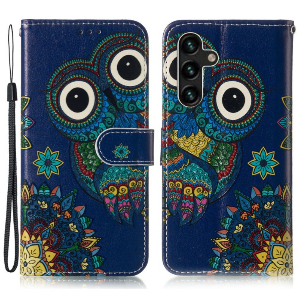 Folio-hoesje Samsung Galaxy S24 Fe Telefoonhoesje Blauwe Uil