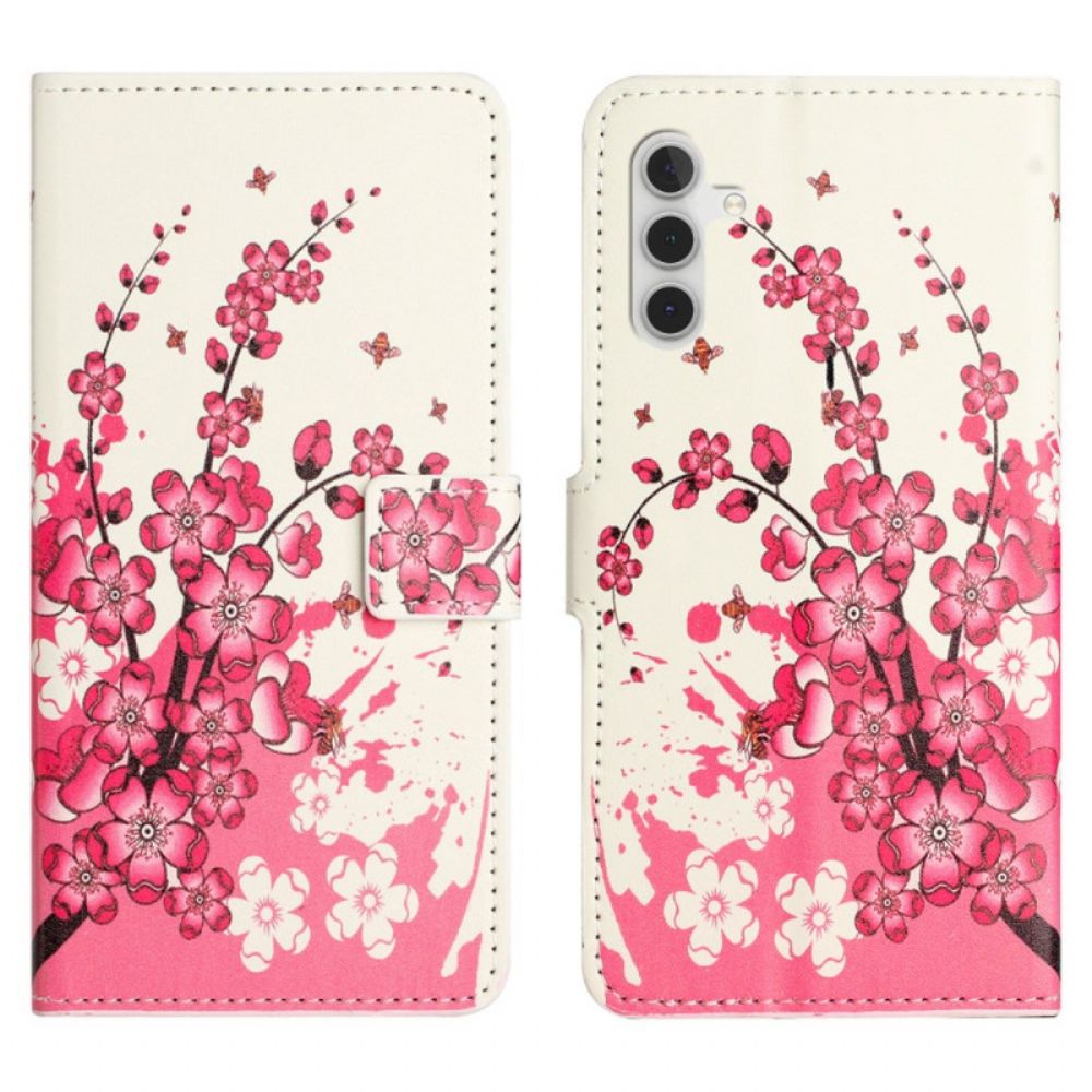 Folio-hoesje Samsung Galaxy S24 Fe Tropische Bloemen