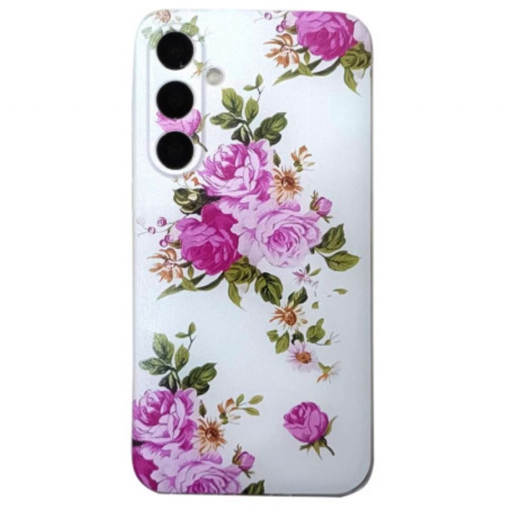 Hoesje Samsung Galaxy S24 Fe Roze Bloemen Bescherming Hoesje