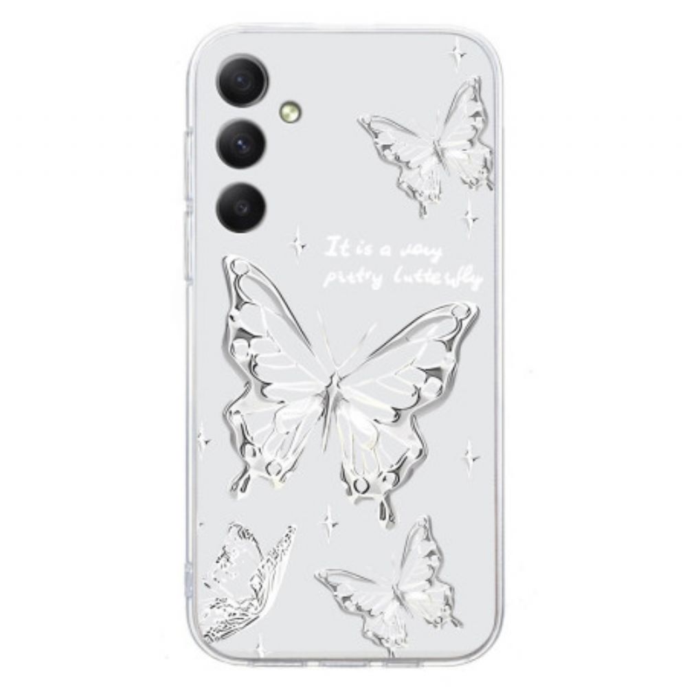 Hoesje Samsung Galaxy S24 Fe Vlinderpatroon Bescherming Hoesje