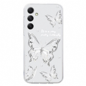 Hoesje Samsung Galaxy S24 Fe Vlinderpatroon Bescherming Hoesje