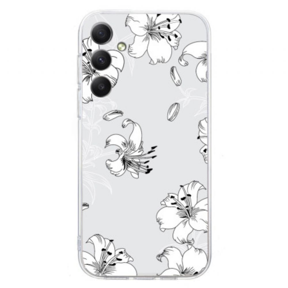 Hoesje Voor Samsung Galaxy S24 Fe Witte Bloemen