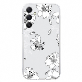 Hoesje Voor Samsung Galaxy S24 Fe Witte Bloemen