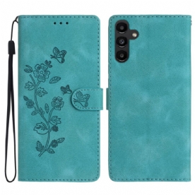 Leren Hoesje Samsung Galaxy S24 Fe Fleurettes Bescherming Hoesje