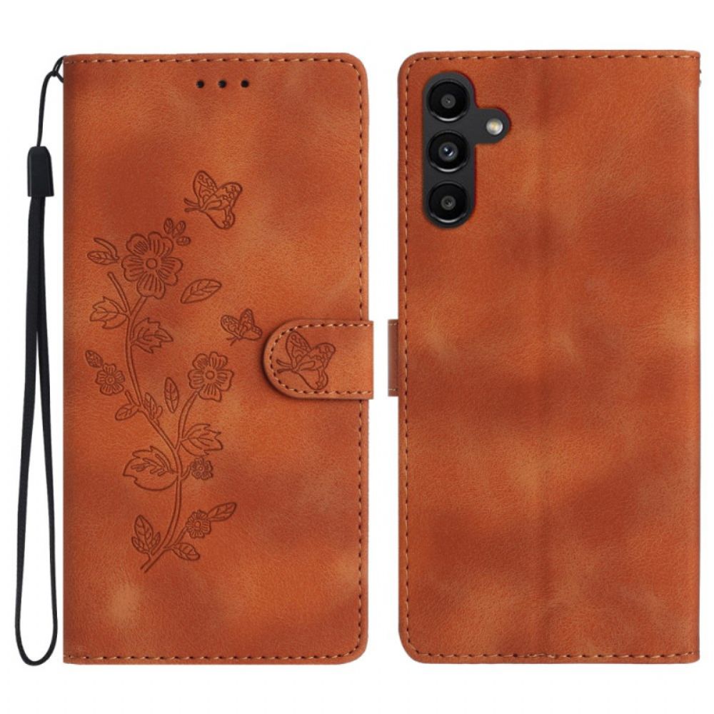 Leren Hoesje Samsung Galaxy S24 Fe Fleurettes Bescherming Hoesje