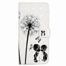 Leren Hoesje Samsung Galaxy S24 Fe Kinderen En Paardenbloemen