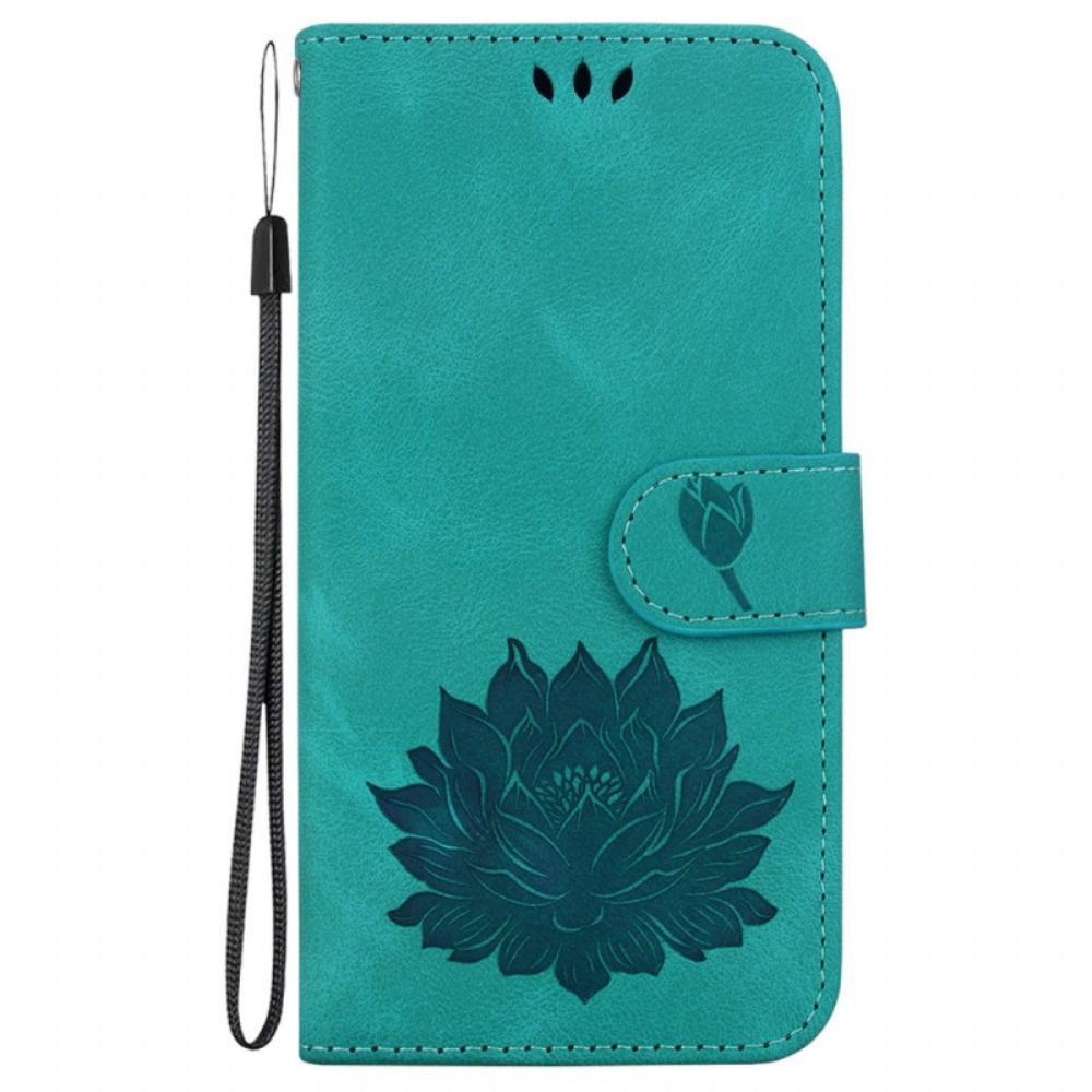 Leren Hoesje Samsung Galaxy S24 Fe Lotusbloem Bescherming Hoesje