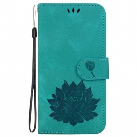 Leren Hoesje Samsung Galaxy S24 Fe Lotusbloem Bescherming Hoesje