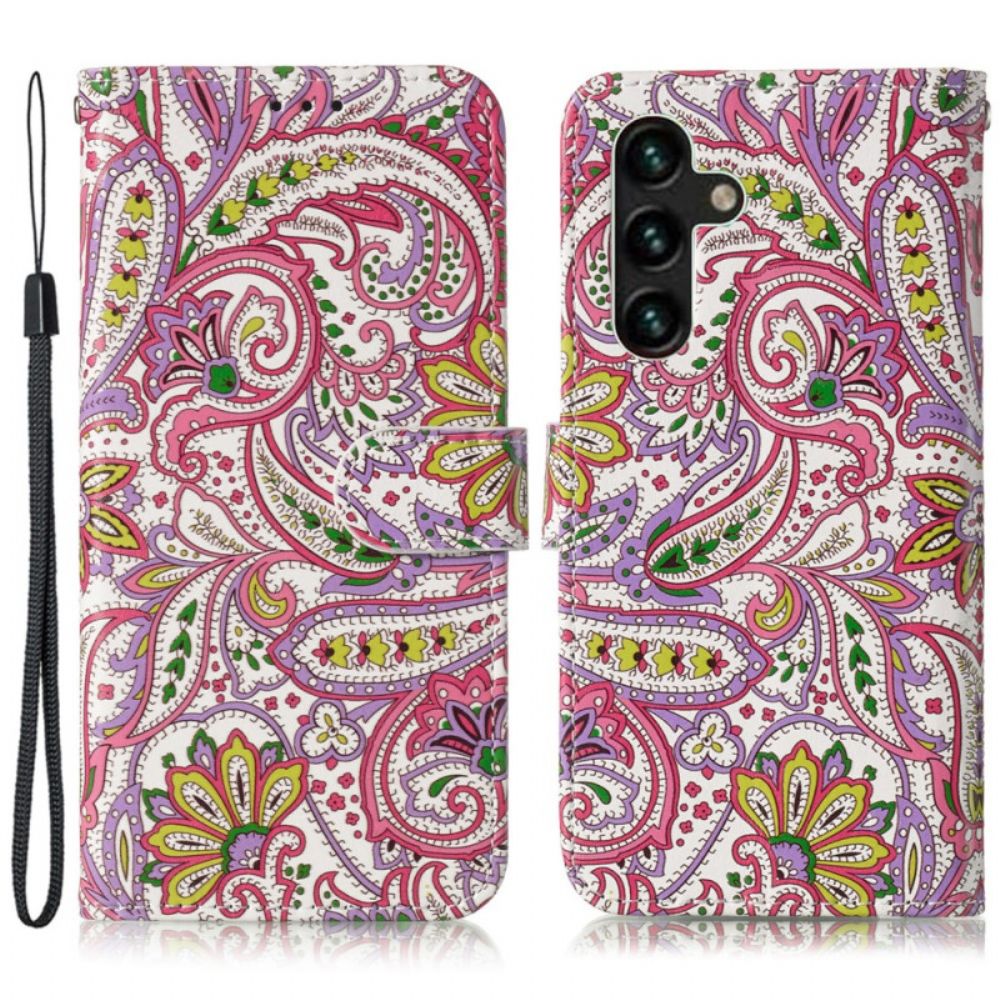 Leren Hoesje Samsung Galaxy S24 Fe Paisley-patroon Bescherming Hoesje