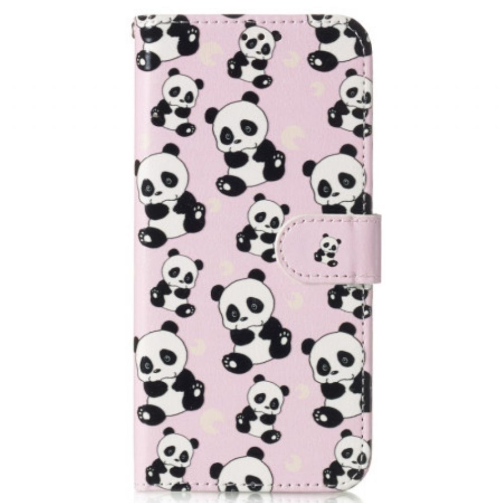 Leren Hoesje Samsung Galaxy S24 Fe Panda's