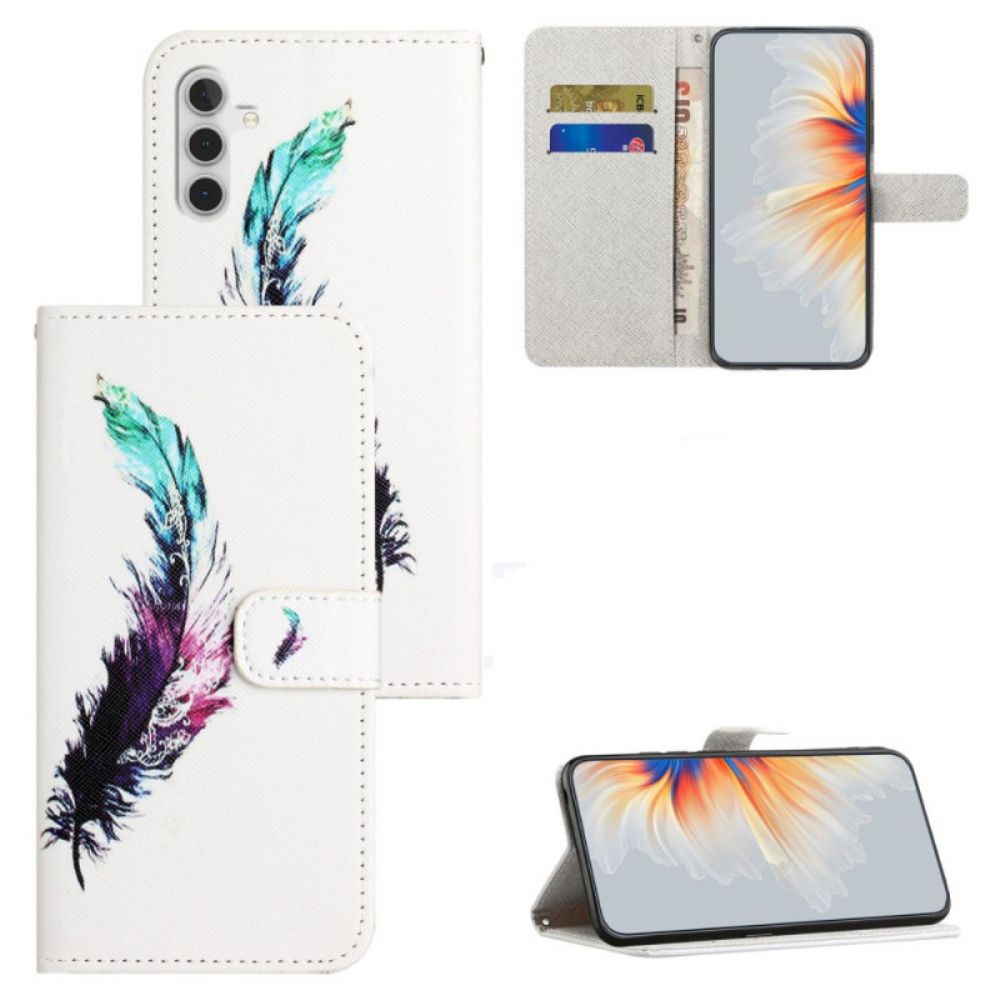 Leren Hoesje Samsung Galaxy S24 Fe Veer Met Bandje Bescherming Hoesje