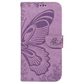 Leren Hoesje Samsung Galaxy S24 Fe Vlinderafbeelding