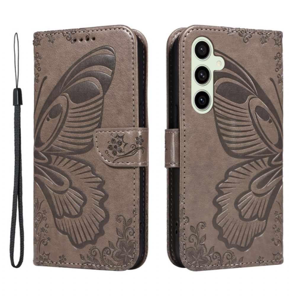 Leren Hoesje Samsung Galaxy S24 Fe Vlinderafbeelding