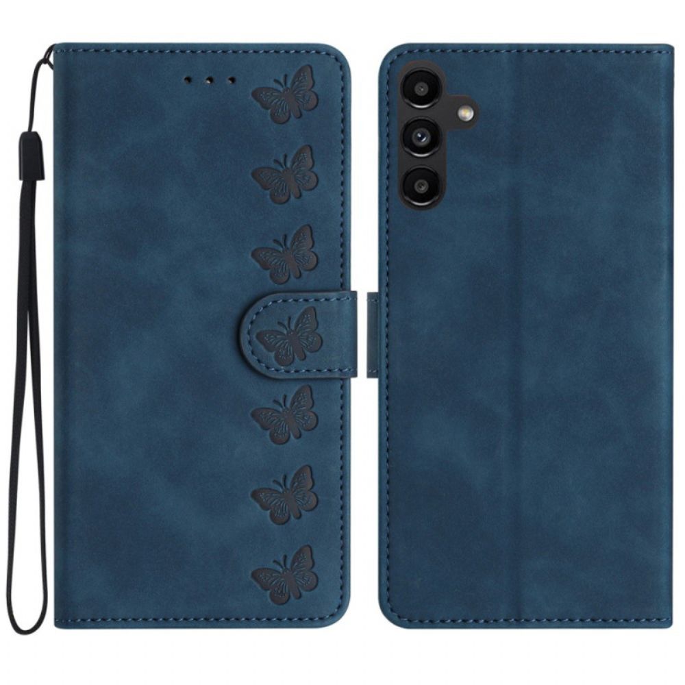 Leren Hoesje Samsung Galaxy S24 Fe Vlinderfries Bescherming Hoesje