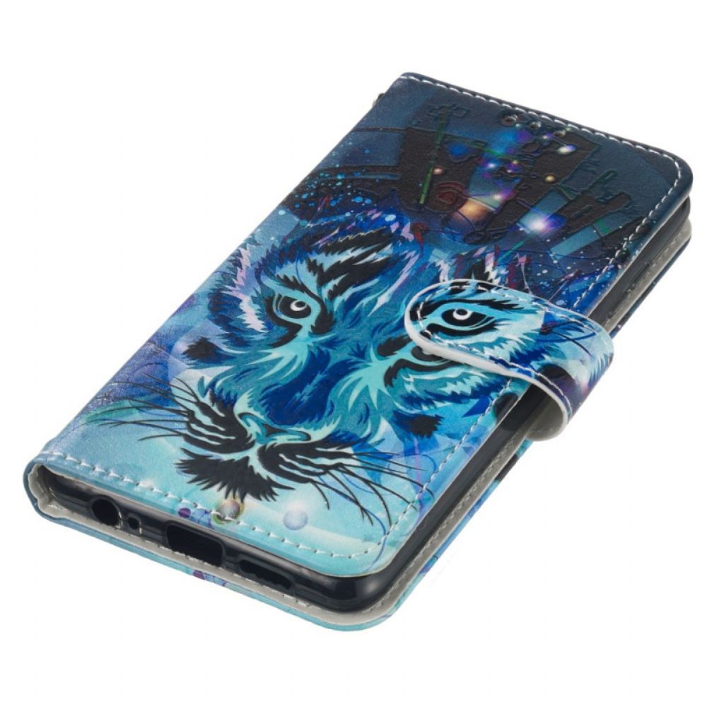 Leren Hoesje Samsung Galaxy S24 Fe Wolfprint Band Bescherming Hoesje