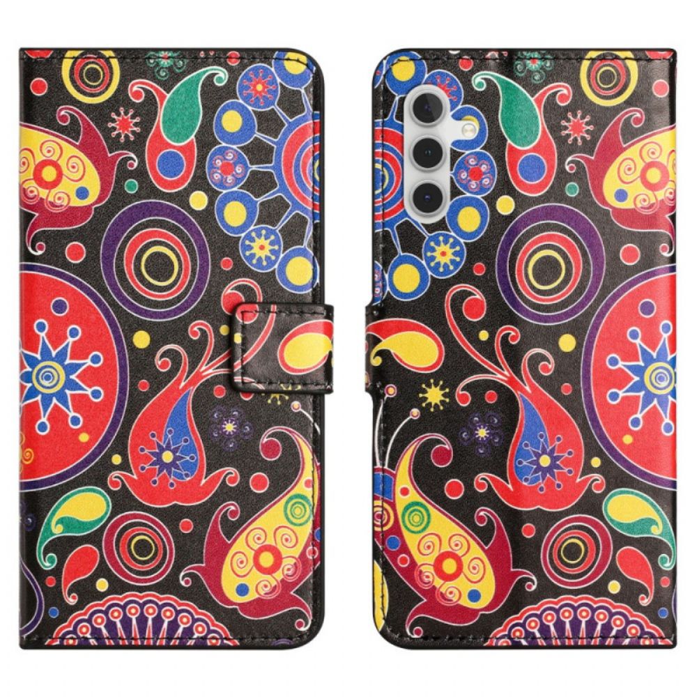 Leren Hoesje Voor Samsung Galaxy S24 Fe Galaxy-patroon