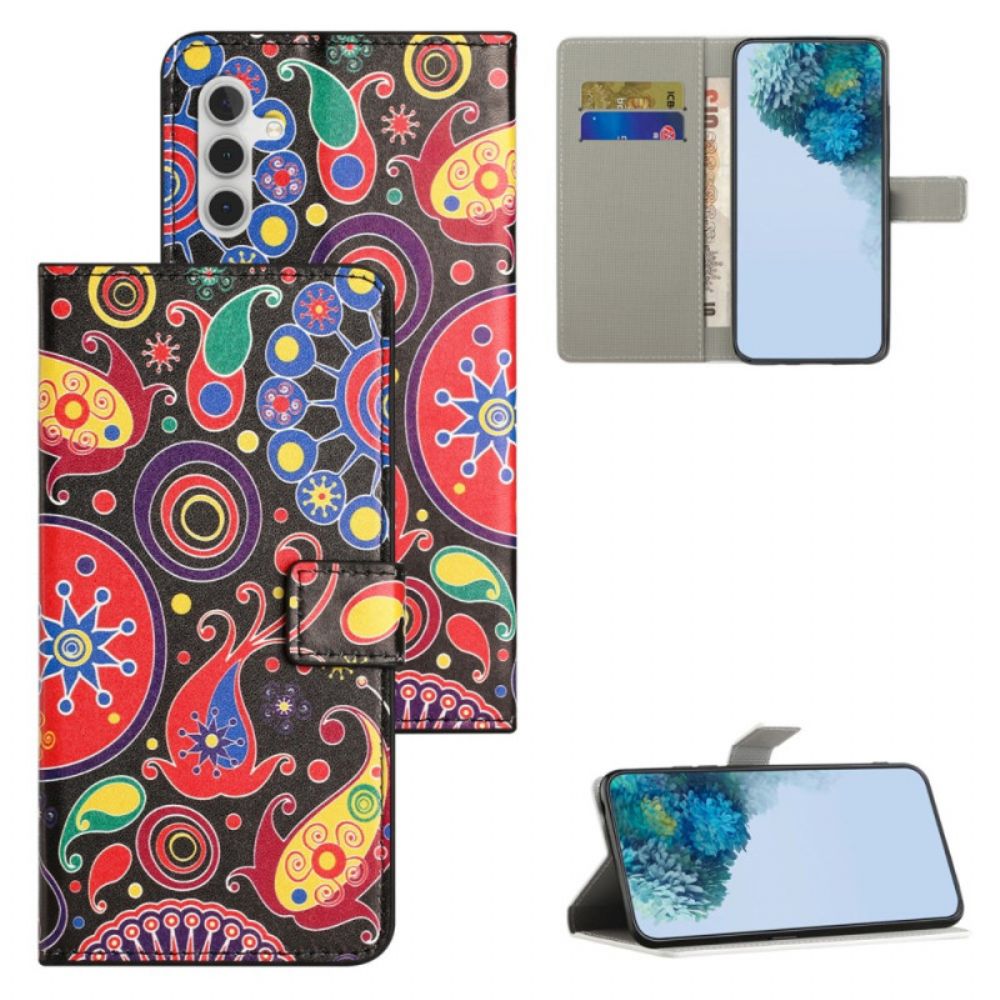 Leren Hoesje Voor Samsung Galaxy S24 Fe Galaxy-patroon