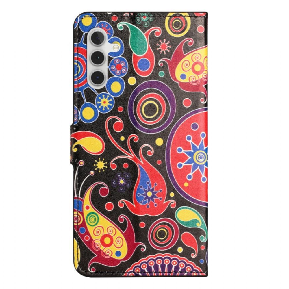 Leren Hoesje Voor Samsung Galaxy S24 Fe Galaxy-patroon