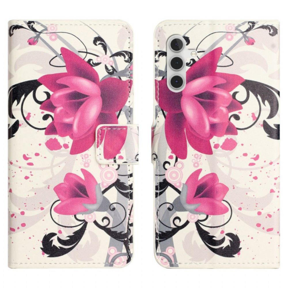 Leren Hoesje Voor Samsung Galaxy S24 Fe Lotus