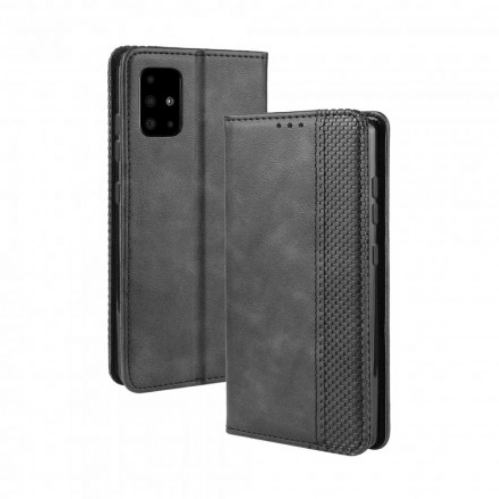 Bescherming Hoesje voor Samsung Galaxy A71 5G Folio-hoesje Vintage Gestileerd Leereffect