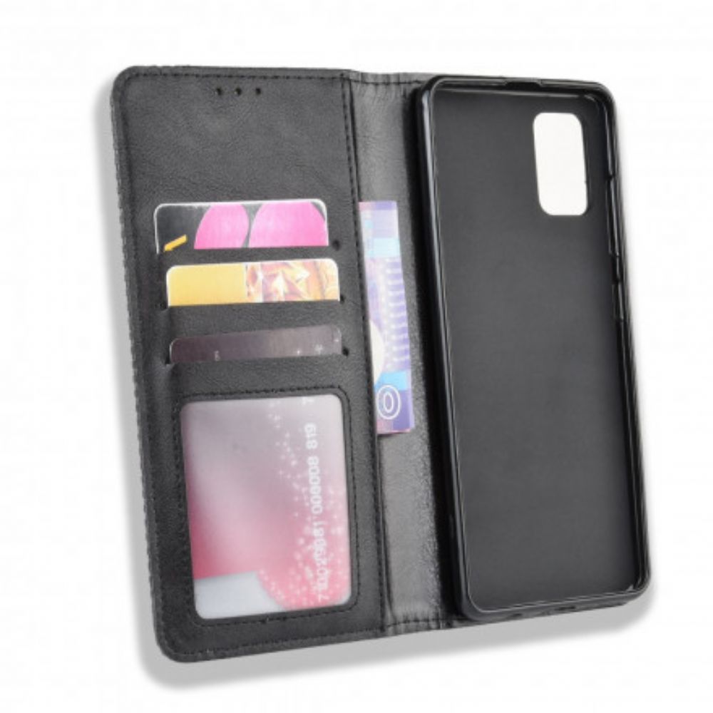 Bescherming Hoesje voor Samsung Galaxy A71 5G Folio-hoesje Vintage Gestileerd Leereffect