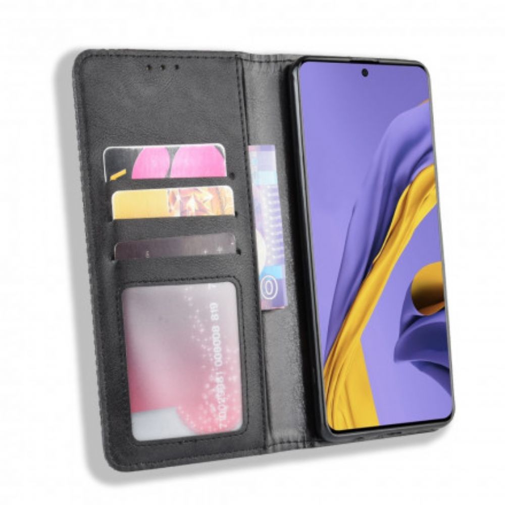 Bescherming Hoesje voor Samsung Galaxy A71 5G Folio-hoesje Vintage Gestileerd Leereffect