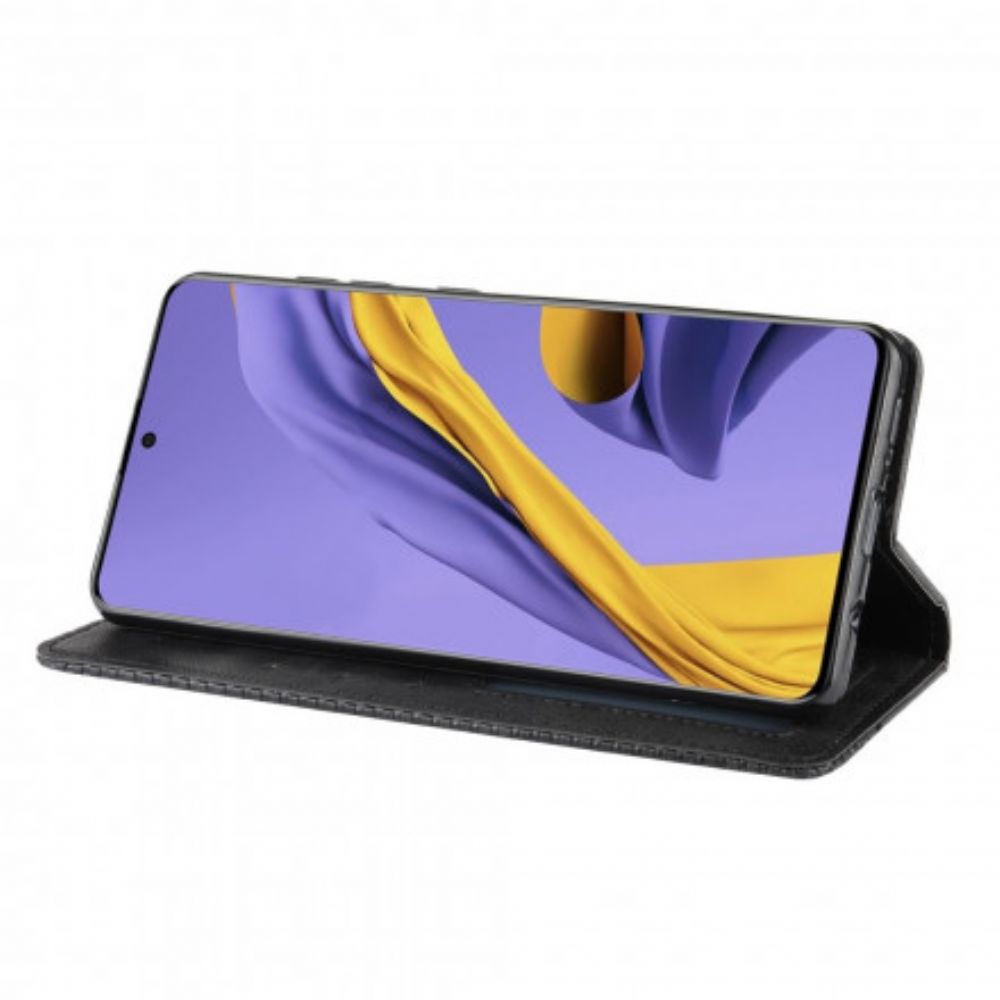 Bescherming Hoesje voor Samsung Galaxy A71 5G Folio-hoesje Vintage Gestileerd Leereffect