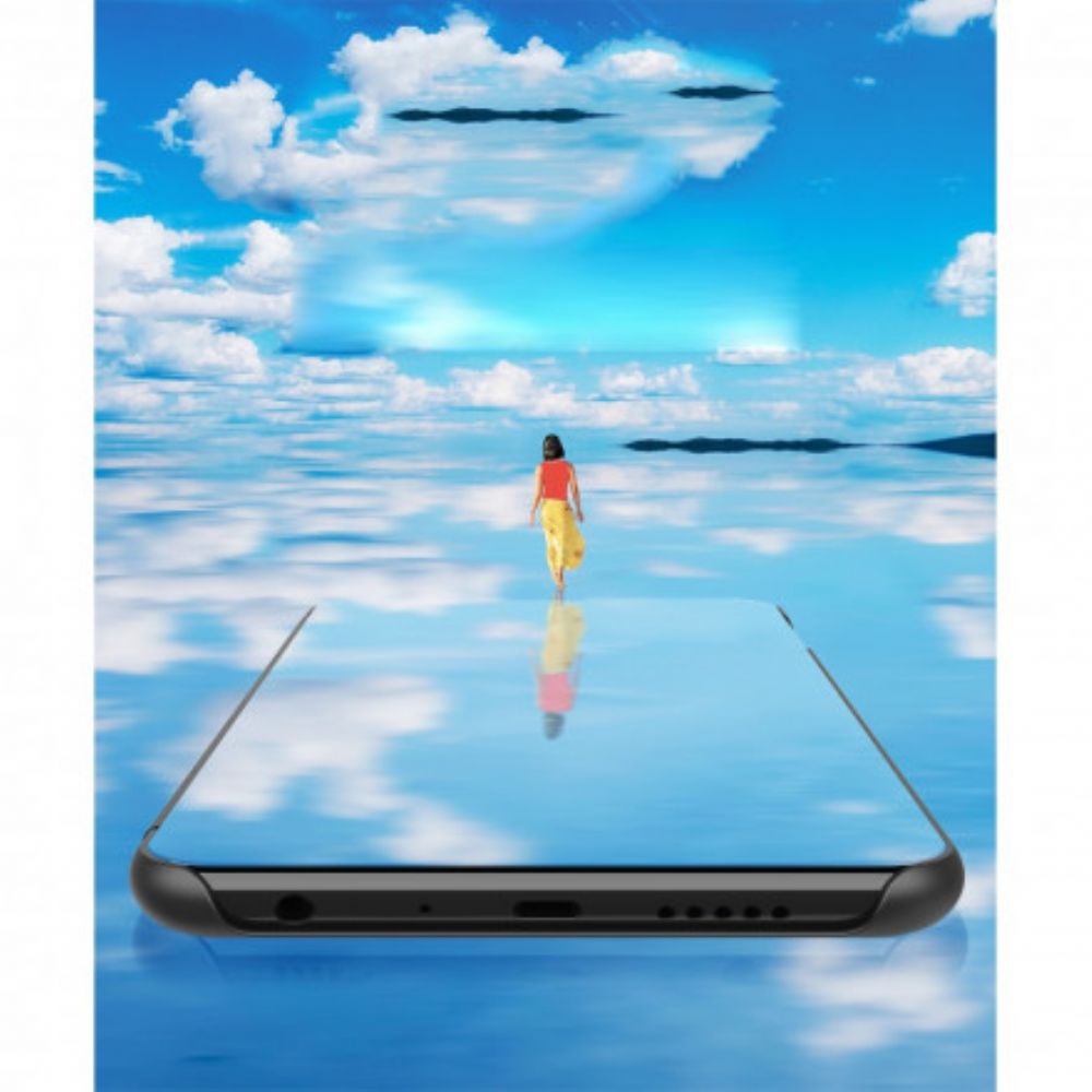 Bescherming Hoesje voor Samsung Galaxy A71 5G Spiegel En Kunstleer