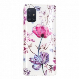 Hoesje voor Samsung Galaxy A71 5G Marmerbloemen