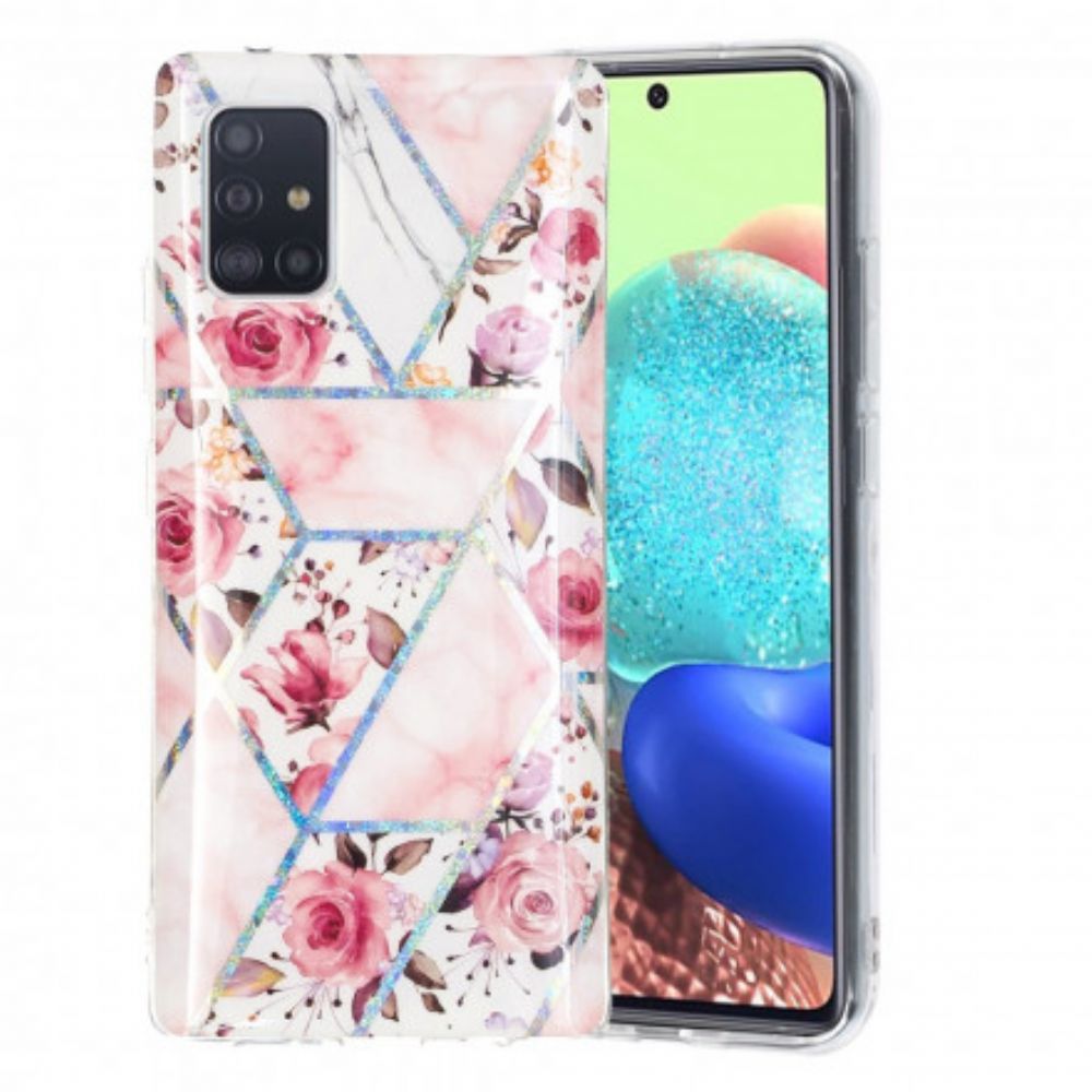 Hoesje voor Samsung Galaxy A71 5G Marmerbloemen