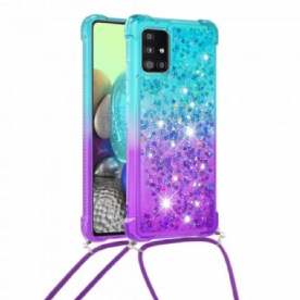 Hoesje voor Samsung Galaxy A71 5G Siliconen Glitter En Koord