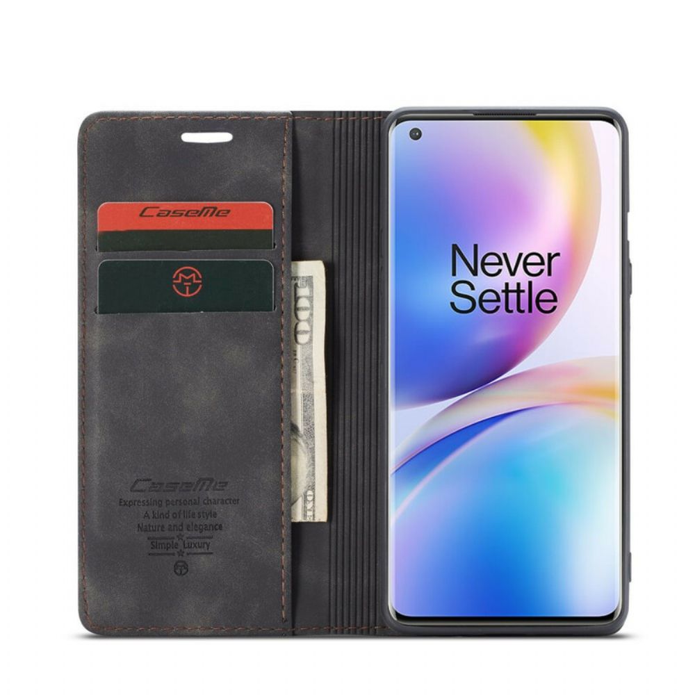 Bescherming Hoesje voor OnePlus 8 Pro Folio-hoesje Caseme Kunstleer