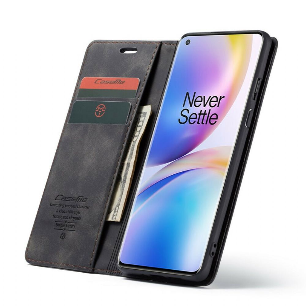 Bescherming Hoesje voor OnePlus 8 Pro Folio-hoesje Caseme Kunstleer