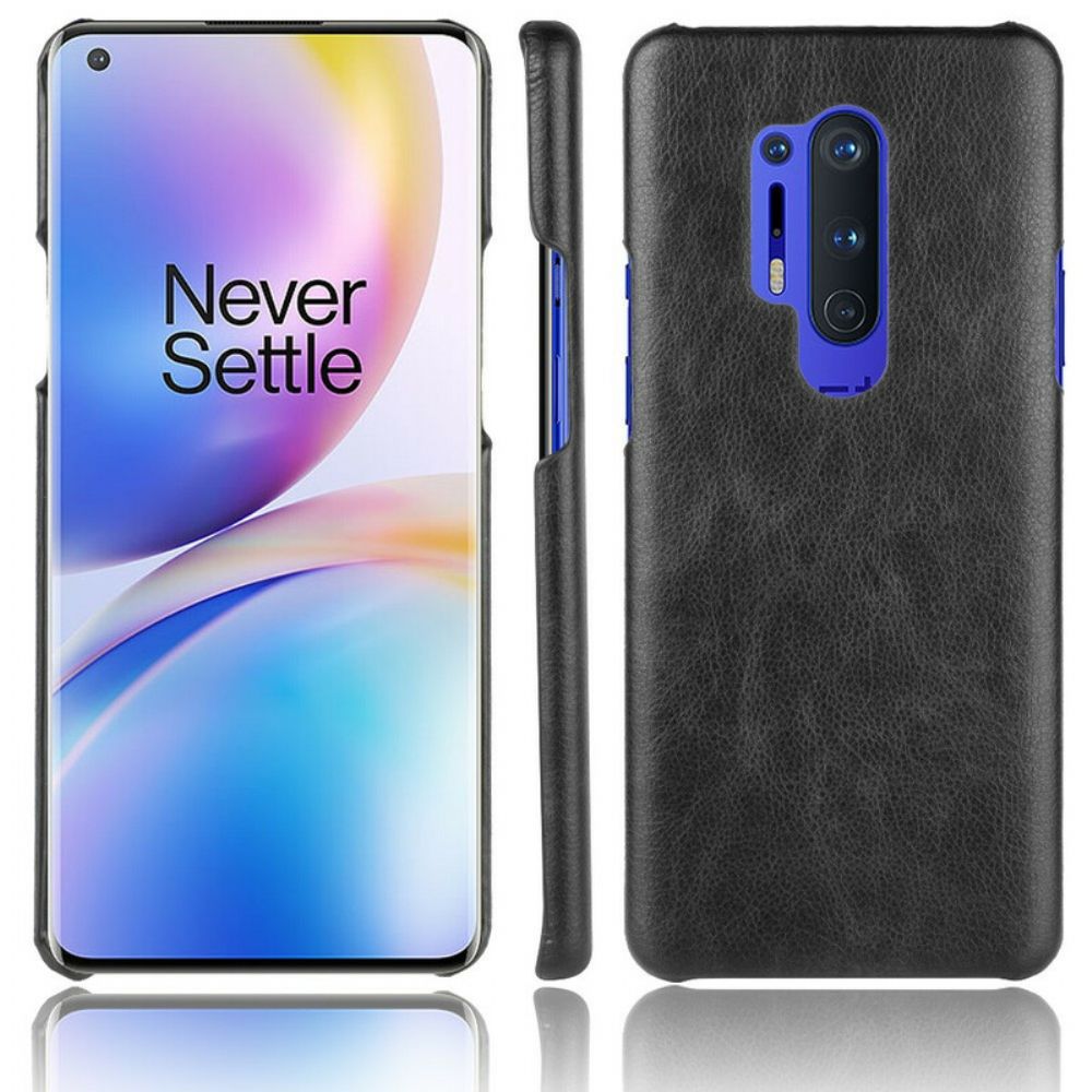 Telefoonhoesje voor OnePlus 8 Pro Prestaties Litchi Leder Effect