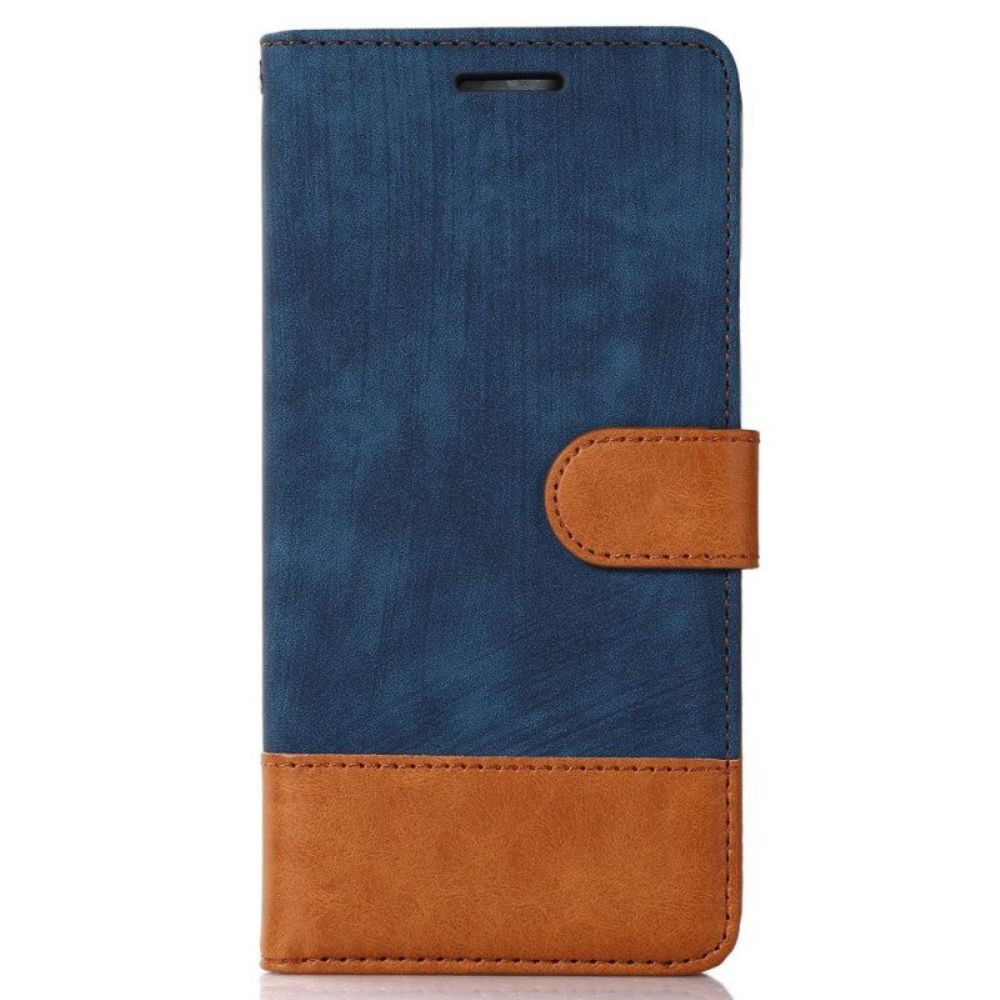 Flip Case voor Samsung Galaxy S23 Plus 5G Bicolor Skin-touch