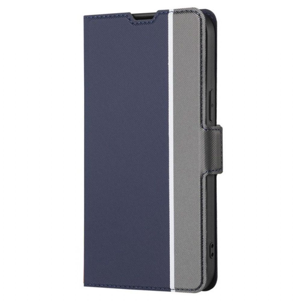 Flip Case voor Samsung Galaxy S23 Plus 5G Ultrafijn Tweekleurig