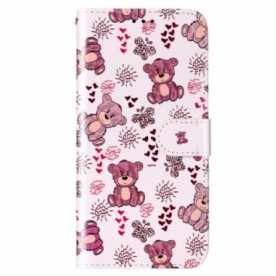 Folio-hoesje voor Samsung Galaxy S23 Plus 5G Met Ketting Teddyberen