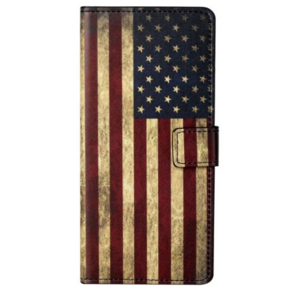 Folio-hoesje voor Samsung Galaxy S23 Plus 5G Vintage Amerikaanse Vlag