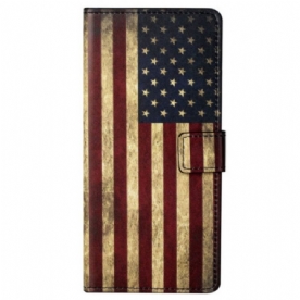 Folio-hoesje voor Samsung Galaxy S23 Plus 5G Vintage Amerikaanse Vlag