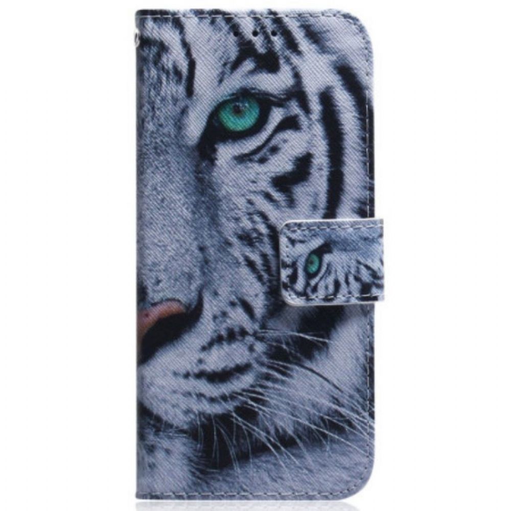 Folio-hoesje voor Samsung Galaxy S23 Plus 5G Witte Tijger